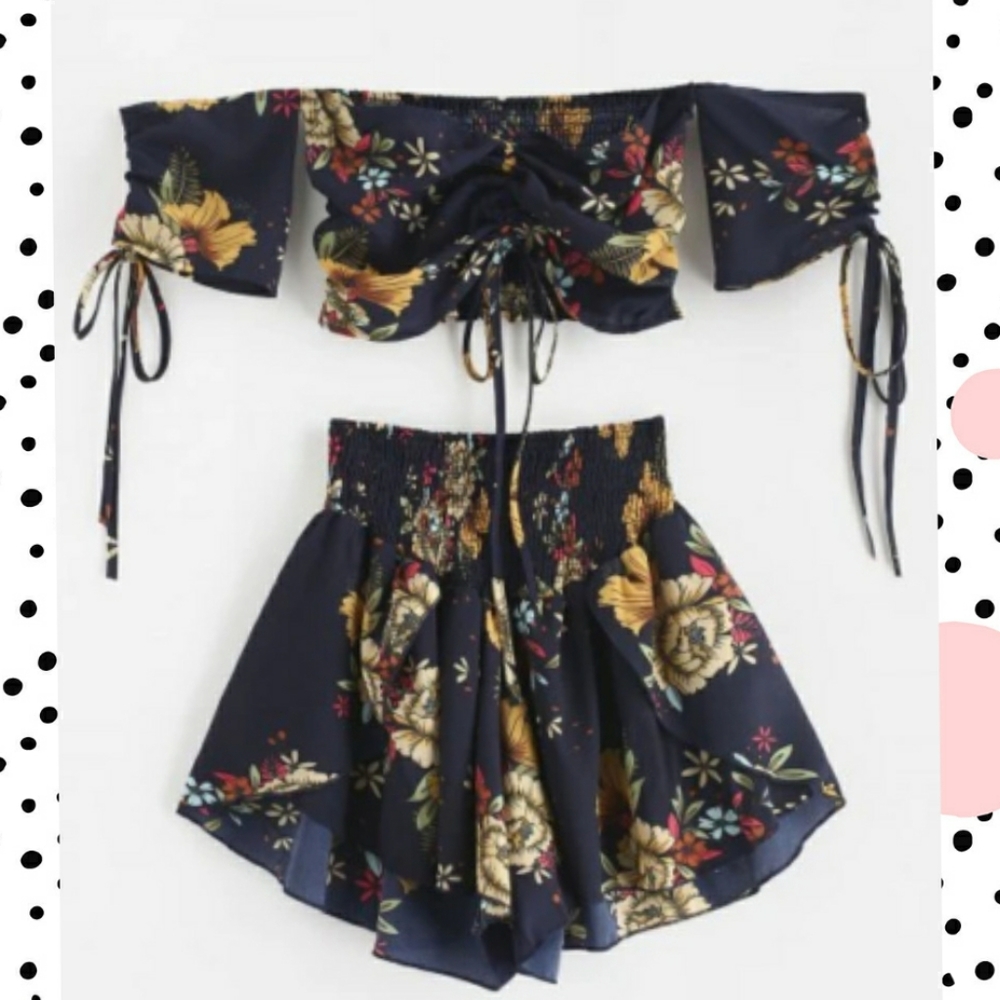 Zaful blue shorts set